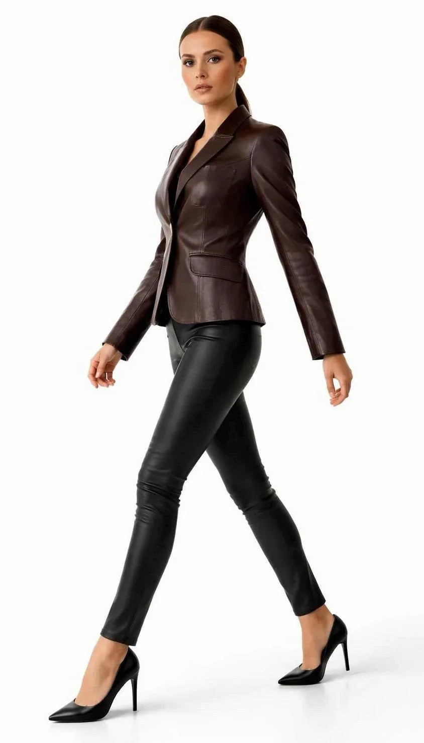 Fitted short Leather Blazer by GabelliDesign