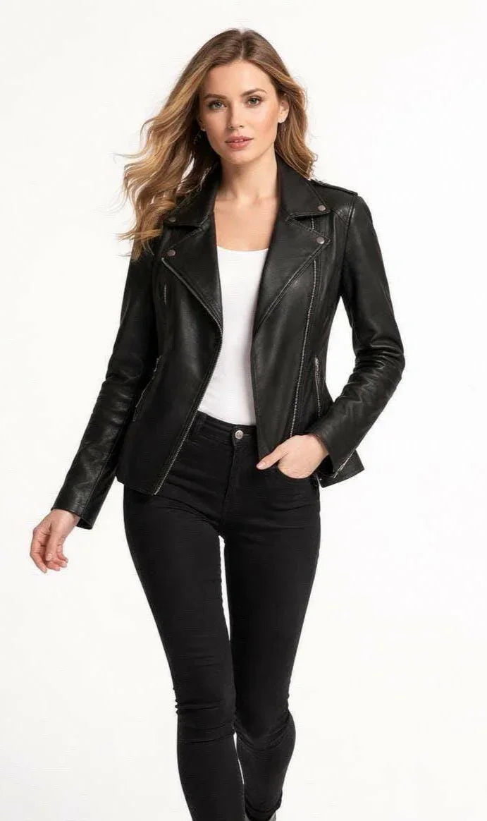 Fitted Biker Leather Jacket by GabelliDesign