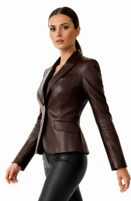 Chic Fitted Short Leather Jacket by GabelliDesign