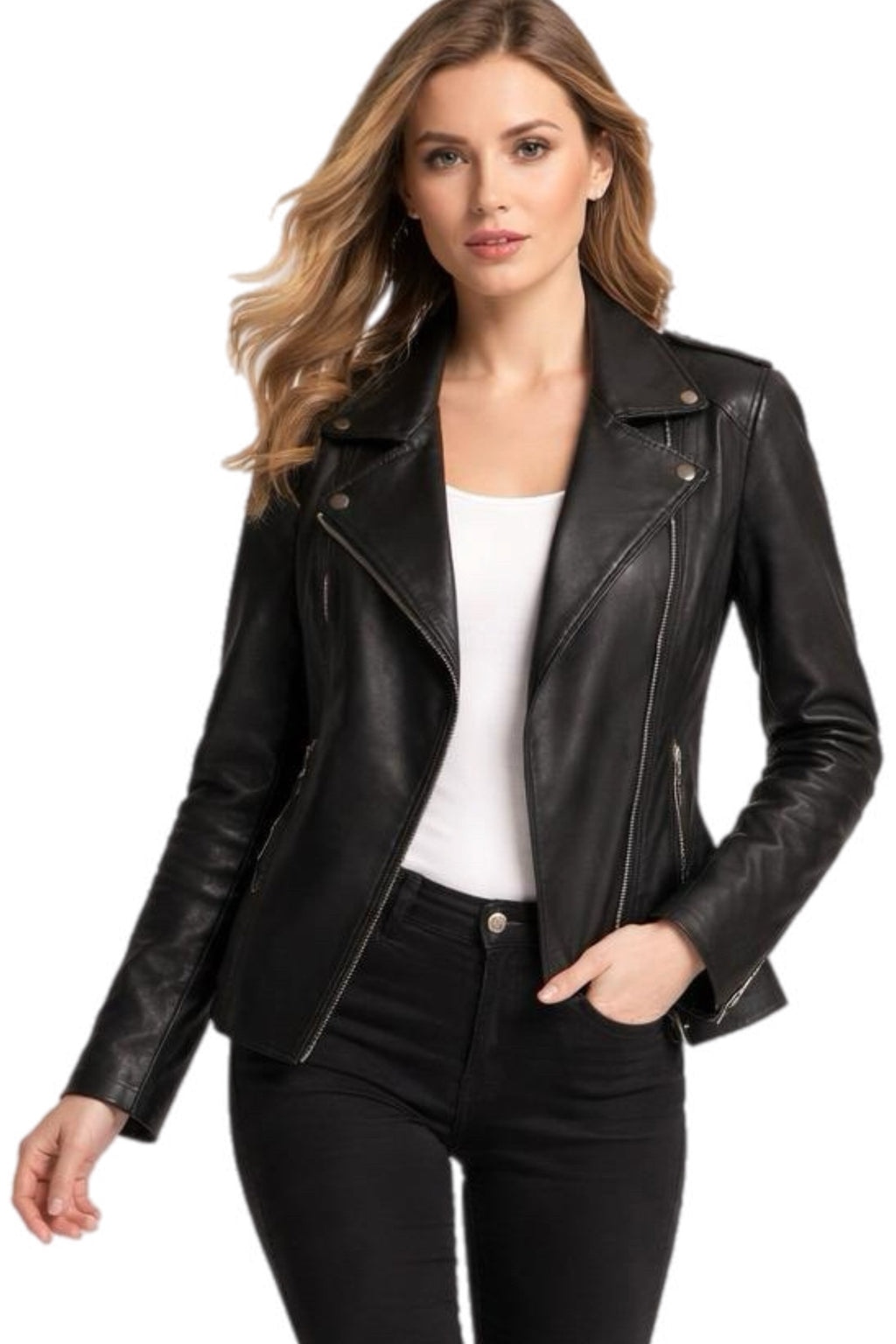 Fitted Biker Leather Jacket by GabelliDesign