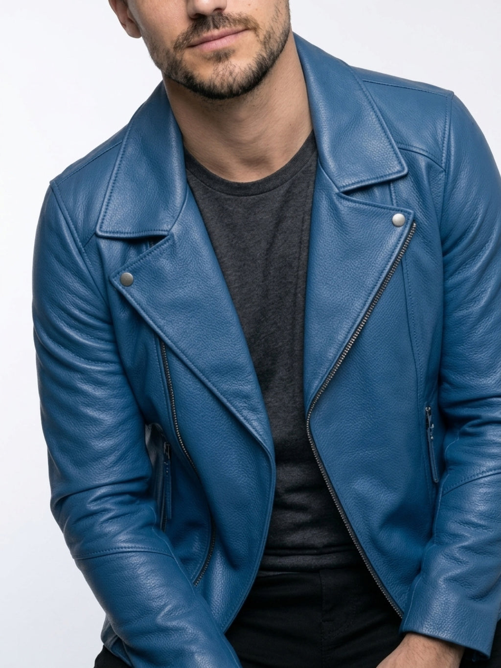 Men Biker Leather Jacket by Gabellii