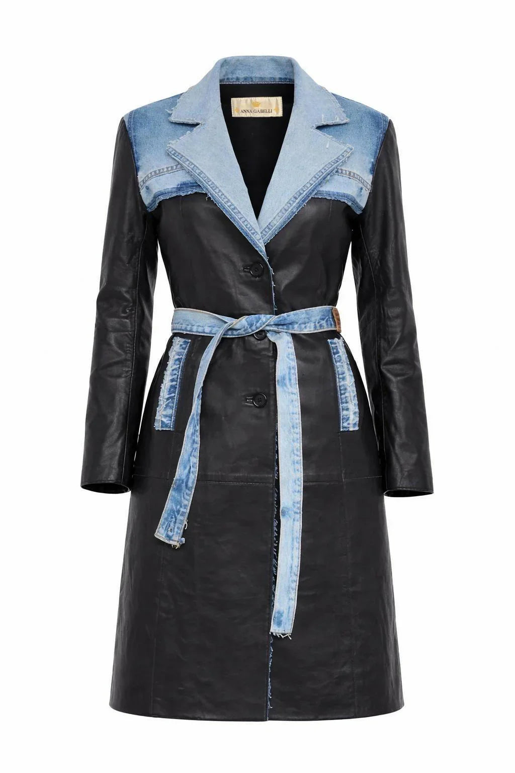 Luxury Vintage Leather long Jacket by GabelliDesign