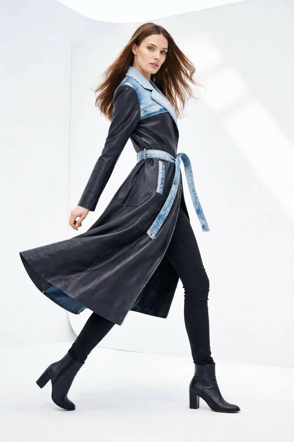 Luxury Vintage Leather long Jacket by GabelliDesign