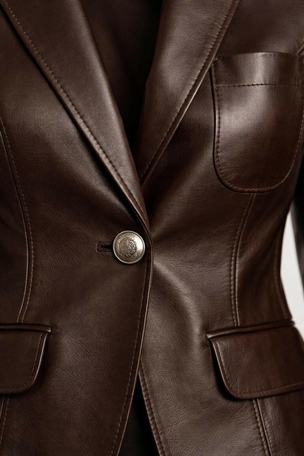 Fitted short Leather Blazer by GabelliDesign
