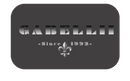 Metallic logo with stylized text GABELLI, fleur-de-lis symbol, and Since 1992 on dark background