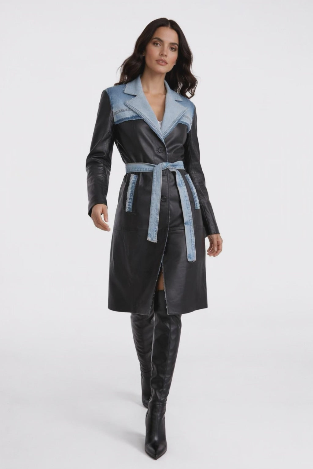 Luxury Vintage Leather long Jacket by GabelliDesign